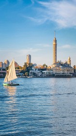A felucca on the Nile in front of Cairo Tower in Egypt Photo by Hatem Ramadan on Unsplash
